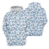Maxcorners Blue Rose Floral Heart Pattern Golf Shirt, Women's Golf Tops, Golf Polo For Women LM1507