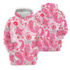 Maxcorners Pink Paisley Floral Pattern Golf Shirt, Golf Tops For Women, Hawaiian Golf Shirt, Women’s Golf Apparel LM1507