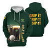 Maxcorners Grip It Rip It Sip It Golf And Beer St Patrick's Day Green Women's Golf Tops, Ladies Golf Polos