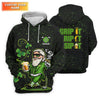 Maxcorners Grip It Rip It Sip It St Patrick's Day Leprechaun Golf And Beer Shamrock Golf Shirt, Golf Shirts For Men