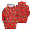 Maxcorners Red Parrot Sunglasses Cocktail Pattern Golf Shirt, Hawaiian Golf Shirt, Golf Tops For Women, Women’s Golf Apparel LM1507
