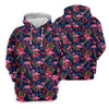 Maxcorners Dark Tropical Pink Flamingo Pattern Golf Shirt, Women’s Golf Apparel, Hawaiian Golf Shirt, Golf Polo For Women LM1507