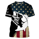 Maxcorners Bass American Flag Customize Name 3D Shirts