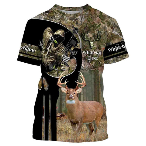 Maxcorners Bow Hunting Whitetails Deer Customize Name 3D Shirts