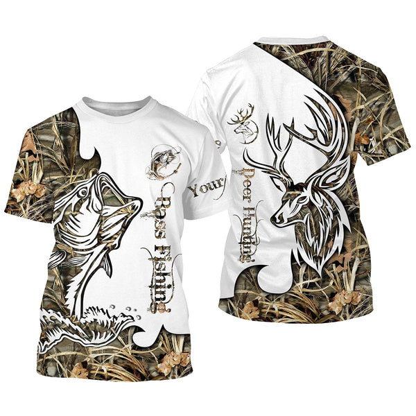 Maxcorners Customize Name Bass Fishing Deer Hunting 3D Shirts