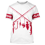 Maxcorners Personalized Alabama fishing rod flag UV protection custom name fishing shirt MT2108
