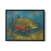 Maxcorners Brook Trout Fishing Art Colorful Painting Fish Art Printed Framed Matte Canvas LM0101