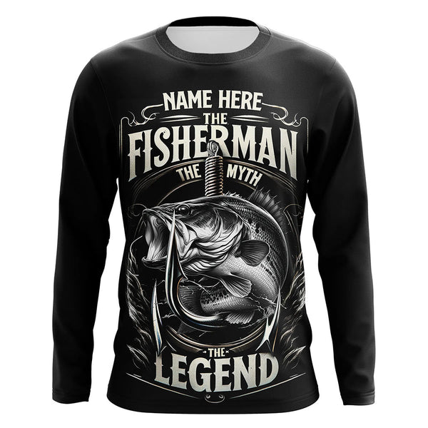 Maxcorners The Fisherman, The Myth, The Legend - Bass Fishing UV Protection Performance Shirt MT2108