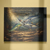 Maxcorners Underwater Battle for the Lure Fish Art – Mahi Mahi, Wahoo & Bluefin Tuna Painting Matte Canvas LM0101