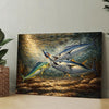 Maxcorners Underwater Battle for the Lure Fish Art – Mahi Mahi, Wahoo & Bluefin Tuna Painting Matte Canvas LM0101