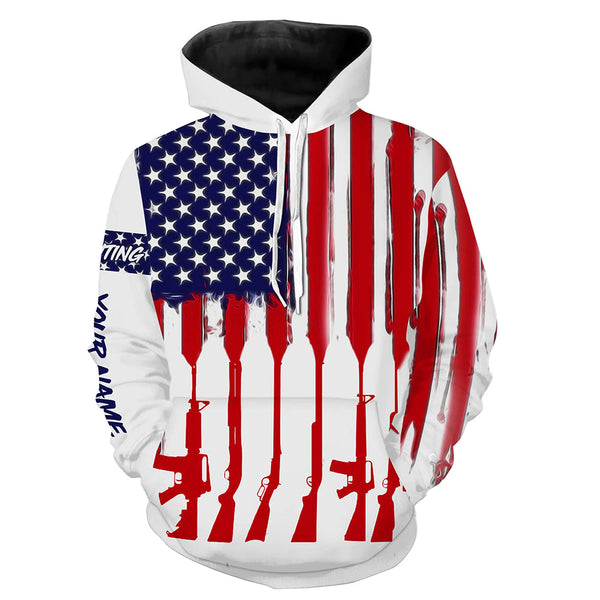 Maxcorners American Flag Hunting Personalized Custom Name Hunting Shirt For Hunters  LM2608