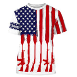 Maxcorners American Flag Hunting Personalized Custom Name Hunting Shirt For Hunters  LM2608