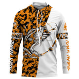 Maxcorners Orange Camo Halloween Bass Fishing Customize Name 3D Shirts