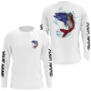 Maxcorners Walleye Fishing American Flag Custom Performance Long Sleeve Fishing Shirts, Patriotic Fishing Gifts LM0501