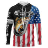 Maxcorners Walleye Fishing American Flag Fish Hook Custom Long Sleeve Tournament Fishing Shirts LM0501