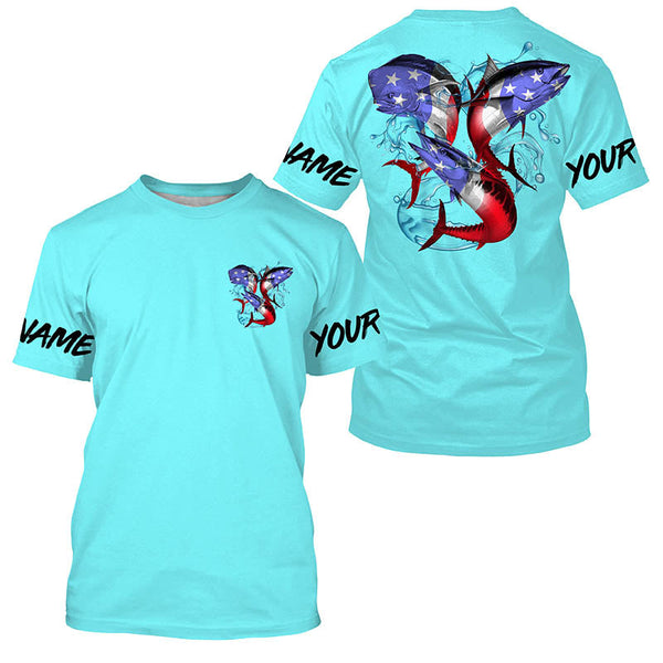 Maxcorners Customize Name Mahi Mahi, Wahoo, Tuna Fishing 3D Shirts