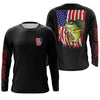 Maxcorners Angry Bass American flag Custom Fishing Shirts, Bass Fishing jerseys Patriotic Fishing gifts LM0201