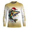 Maxcorners Christmas Lights String Walleye Christmas Fishing Shirts With Customized Name, Xmas Fishing Gifts LM0201