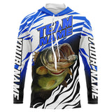 Maxcorners Bass Fishing Jerseys For Fishing Team Customize Name 3D Shirts Blue