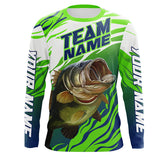 Maxcorners Bass Fishing Jerseys For Fishing Team Customize Name 3D Shirts Green