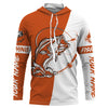 Maxcorners Personalized Bass Long sleeve Fishing Shirts, Bass Fall season Fishing Shirts | orange LM0201
