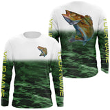 Maxcorners Customize Name Walleye Long Fishing 3D Shirts