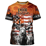Maxcorners Personalized Us Flag Deer Hunting Shirts Patriotic Deer Hunter Apparel Big Game Hunting Clothes For Men Women LM2608