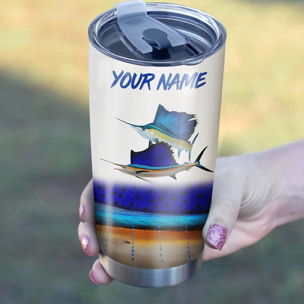 Maxcorners Sailfish Fishing Tumbler Cup Customize Name