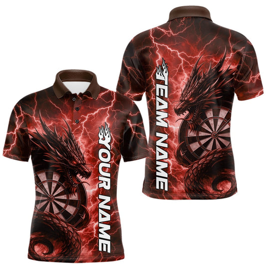 Maxcorners Custom Red Thunder Lightning Dragon Dart Jerseys, Multi Styles Dart Team Shirts For Men, Women And Kid LM0901