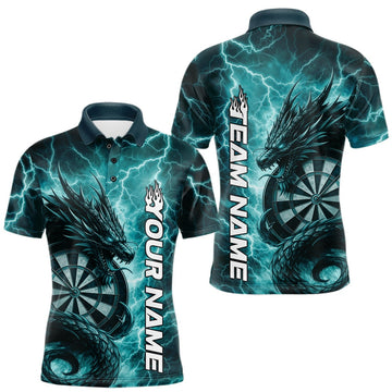 Maxcorners Custom Turquoise Blue Thunder Lightning Dragon Dart Jerseys, Multi Styles Dart Shirts For Men, Women And Kid LM0901