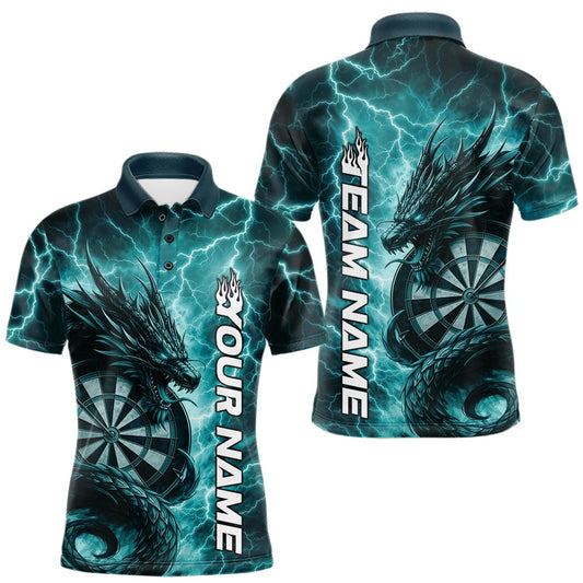 Maxcorners Custom Turquoise Blue Thunder Lightning Dragon Dart Jerseys, Multi Styles Dart Shirts For Men, Women And Kid LM0901