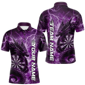 Maxcorners Custom Purple Thunder Lightning Dragon Dart Jerseys, Multi Styles Dart Team Shirts For Men, Women And Kid LM0901