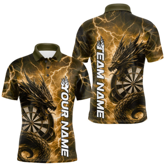 Maxcorners Custom Yellow Thunder Lightning Dragon Dart Jerseys, Multi Styles Dart Team Shirts For Men, Women And Kid LM0901