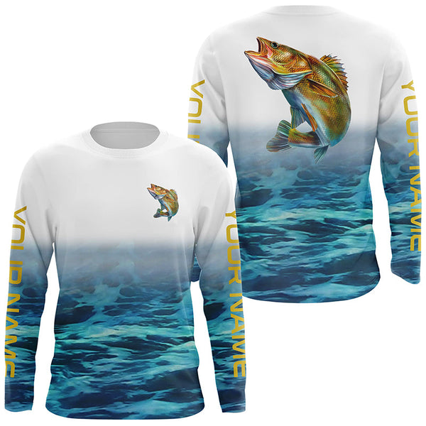 Maxcorners Customize Name Walleye Fishing Jerseys 3D Shirts