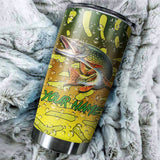 Maxcorners Blue Northern Pike Fishing Tumbler Skin Customize Name