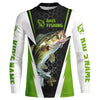 Maxcorners Personalized Bass Fishing Jerseys, Bass Fishing Long Sleeve Fishing Tournament Shirts | Green LM0201