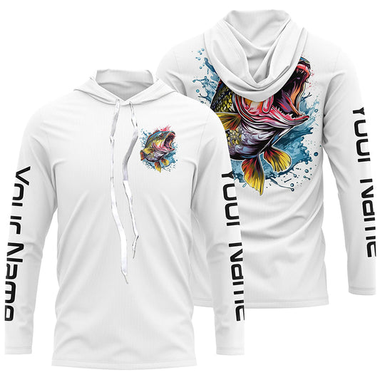 Maxcorners Personalized Bass Tournament Fishing Shirts, Bass Long Sleeve Fishing Jerseys LM0201