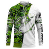 Maxcorners Largemouth Bass Custom Long sleeve performance Fishing Shirts, Bass Fishing jerseys | green camo LM0201