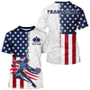 Maxcorners Custom American Flag Pickleball Polo Shirts For Men, Patriotic Pickleball League Shirt