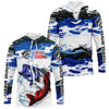 Maxcorners Custom Patriotic Bass Fishing Camo Jerseys, American Flag Bass Long Sleeve Fishing Shirts LM0201