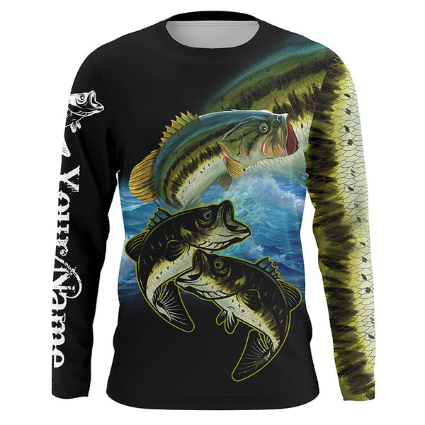 Maxcorners Customized Name Largemouth Bass Fishing 3D Shirts