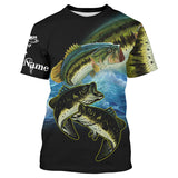 Maxcorners Customized Name Largemouth Bass Fishing 3D Shirts