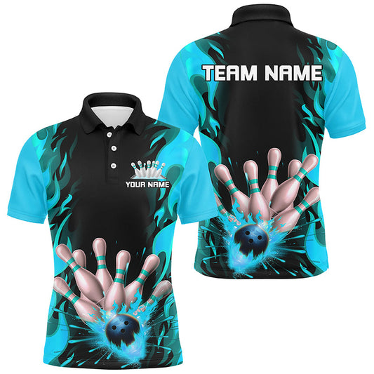 Maxcorners Personalized Flame Bowling Shirts For Men And Women Multicolor Team Bowling Jerseys Bowling Outfit