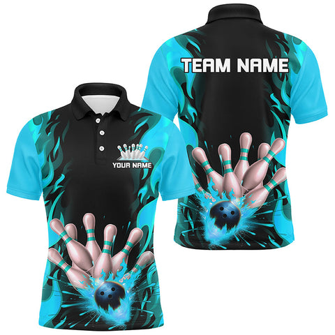 Maxcorners Personalized Flame Bowling Shirts For Men And Women Multicolor Team Bowling Jerseys Bowling Outfit