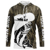 Maxcorners Custom Largemouth Bass Fishing Camo Long Sleeve Fishing Shirts, Bass Tournament Fishing Jerseys LM0201