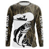 Maxcorners Custom Largemouth Bass Fishing Camo Long Sleeve Fishing Shirts, Bass Tournament Fishing Jerseys LM0201