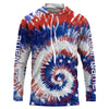 Maxcorners Custom Tie dye American Flag Fishing Shirts, USA Patriotic Fishing gifts UV Protection shirts LM0501