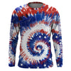 Maxcorners Custom Tie dye American Flag Fishing Shirts, USA Patriotic Fishing gifts UV Protection 4 LM0201