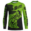 Maxcorners Personalized Bass Fishing Jerseys, Bass Fishing Long Sleeve Fishing Tournament Shirts | Green LM0201