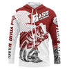 Maxcorners Personalized Bass Fishing Jerseys, Bass Fishing Long Sleeve Fishing Tournament Shirts | Red Camo LM0201